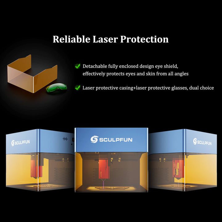 Máquina De Grabado Láser SCULPFUN ICube Pro 5W - Portátil, Con Filtro De Humo Y Protección Ocular